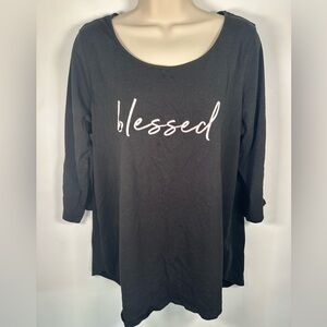 Cynthia Rowley women’s blessed black 3/4 sleeve top size XL